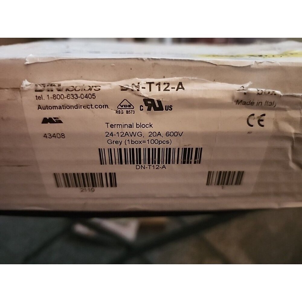 DN-T12-A automation direct terminal blocks Dinnectors 12-24awg -Box of 100 Fiber